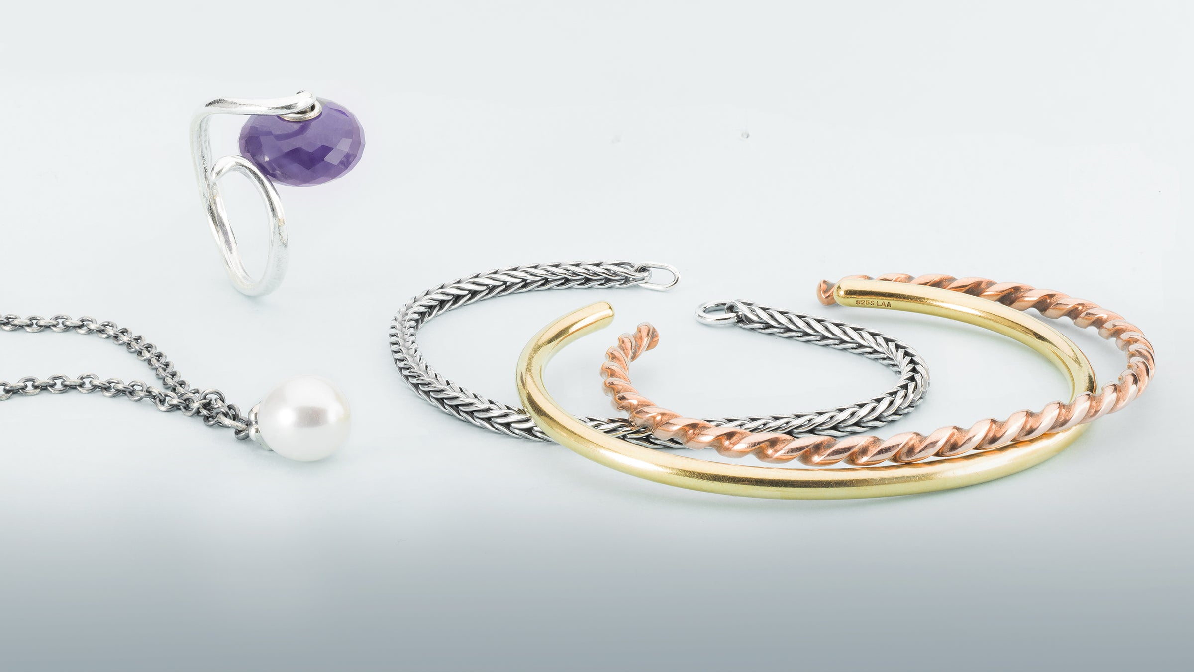 Trollbeads basic jewelry: bangles, ring and necklace