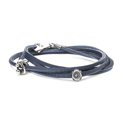 Leather Bracelet Blue/Silver