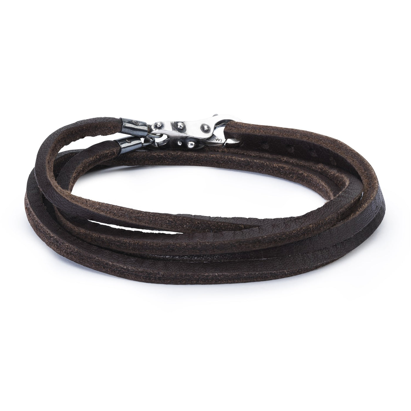 Leather Bracelet Brown with Sterling Silver Lock of Wisdom