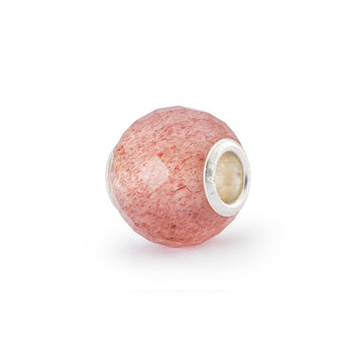 Round Strawberry Quartz Facet Bead