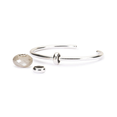 Grey Moonstone Silver Bangle